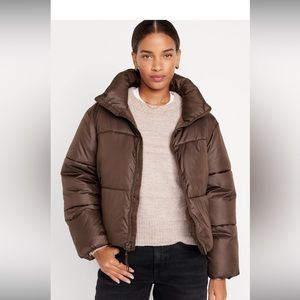 Brown puffer jacket
